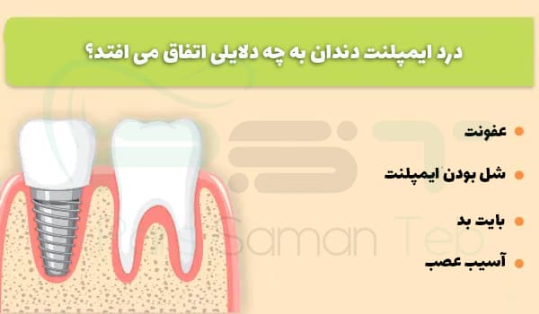 درد ایمپلنت دندان به چه دلایلی اتفاق می افتد؟